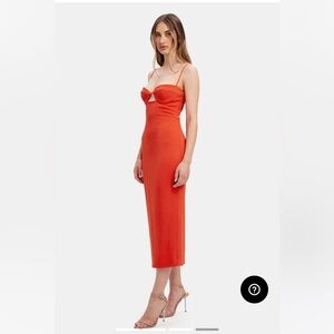 NWT Vienna Midi Dress In Flame Orng